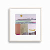 Golden Boat original 6x6 collage artwork on paper by Shilo Ratner