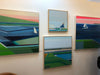 Gallery view of geometric abstract landscape paintings by Shilo Ratner