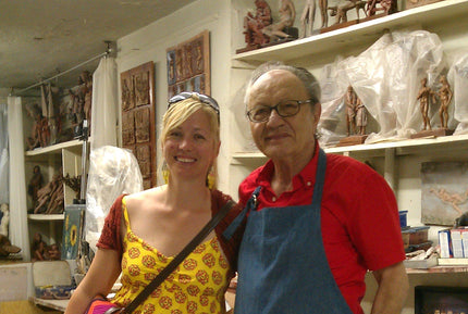 Shilo Ratner with figurative sculptor Bruno Lucchesi at his New York City studio June 2012