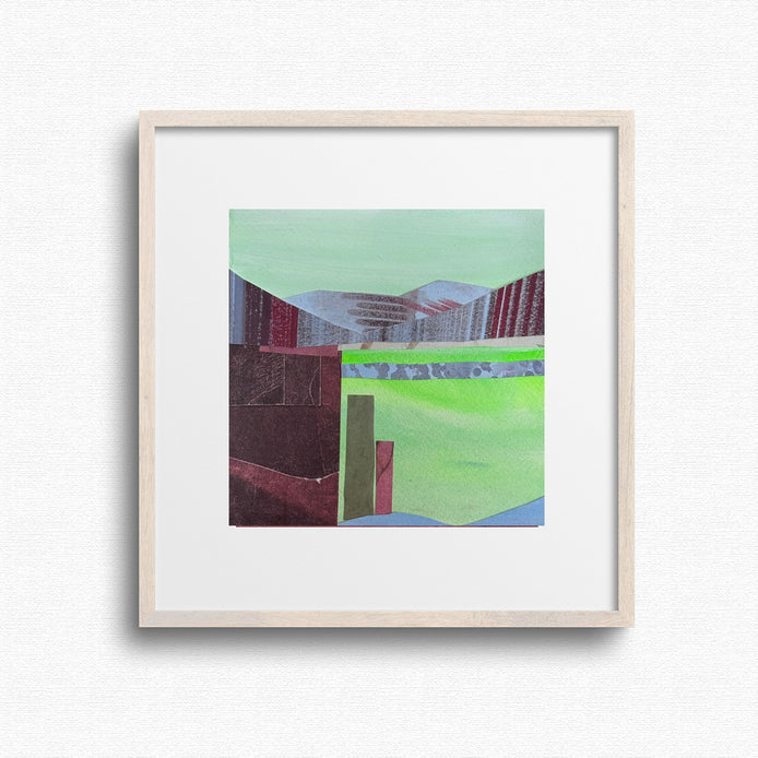 Mile High City – original 6x6 urban collage art, framed, by Shilo Ratner
