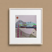 original desert collage art on Rives BFK paper by Shilo Ratner