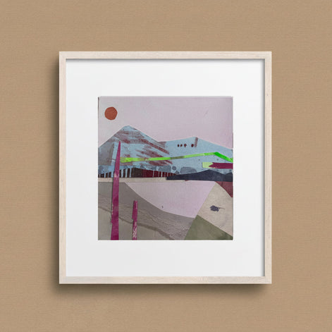 original desert collage art on Rives BFK paper by Shilo Ratner