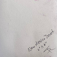 Artist Shilo Ratner, Back of New Mexico Desert  with name and size on Archival Paper