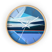 Frost geometric mountain wall clock 10 inch blue - modern minimalist clock by United States artist Shilo Ratner