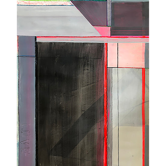 Geometric Abstract Artwork, Artist Shilo Ratner large work on paper, LVno5. 44inx28in
