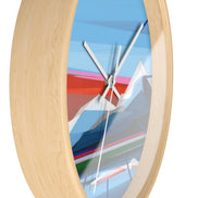 Reflection colorful geometric mountain wall clock 10 inch in modern home - vibrant nature-inspired clock for living room by Shilo Ratner