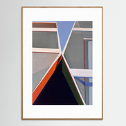 When Boating Print 2 - geometric boat art 11x15 framed nautical print on white wall by Shilo Ratner